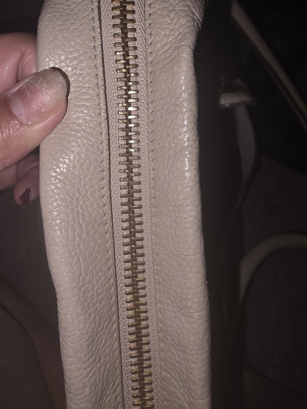 Authentic CHLOE PARATY - Cream Leather Shoulder Bag with Silver Accents - Picture 14 of 16